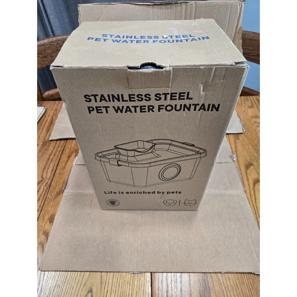 7.5L Stainless Steel Pet Water Fountain Dog Cat Automatic Water Dispenser